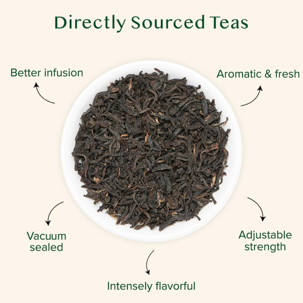 VAHDAM Original English Breakfast Tea (340g/12oz) 170+ Cups | Non GMO, Gluten Free | Strong & Aromatic Loose Leaf | Unblended Single Origin | Vacuum Sealed Pack