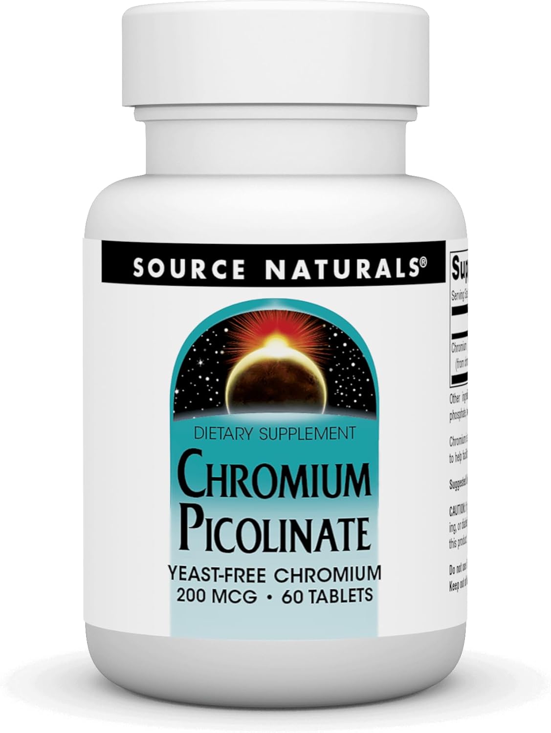 Source Naturals Chromium Picolinate, Yeast Free Chromium, 200 mcg - 60 Tablets