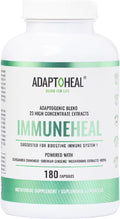 Immuneheal – Adaptogen, Immune System Booster Supplement with Schisandra Chinensis, Ginseng and Mushroom Extract (180 Capsules)