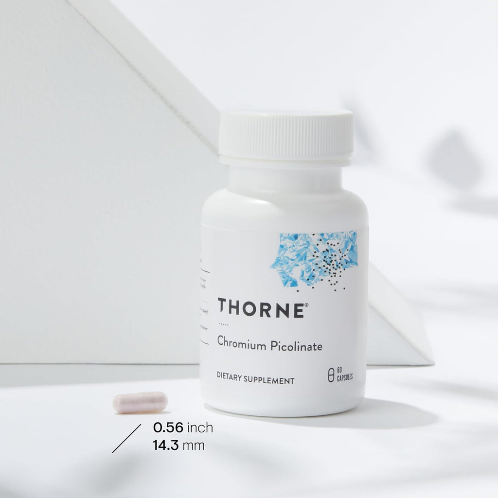 THORNE Chromium Picolinate - Essential Mineral Supplement for Healthy Metabolism Support* - Supports Carbohydrate Cravings* - Dairy, Soy & Gluten-Free - 60 Capsules