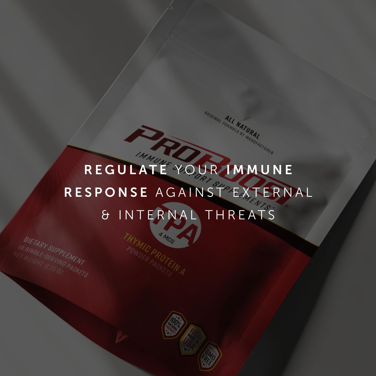 Thymic Protein A Powder Packets (4 McG TPA) – Immune System Support Supplement - All Natural, Non-GMO Formula - 10 Packets