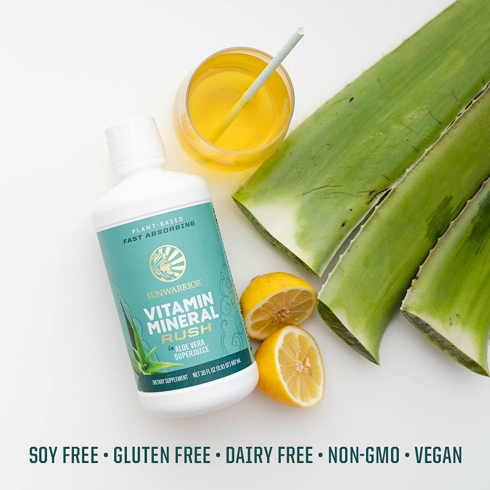 Sunwarrior Liquid Multivitamin Supplements & Minerals Vegan Plant-Based with Aloe Vera for Men and Women | Energy & Immune Support Gluten Sugar Dairy Free | 30 Fl Oz