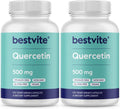 BESTVITE Quercetin 500mg (240 Vegetarian Capsules)(120 x 2) - No Stearates - No Silicon Dioxide - Vegan - Non GMO - Gluten Free