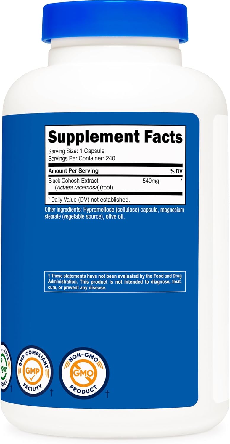 Nutricost Black Cohosh 540mg, 240 Capsules - Non-GMO, Gluten Free
