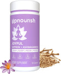 UpNourish Organic Ashwagandha Saffron Supplements with Probiotics - Stress Relief, Mood Enhancer, Calm Happy Pills Support Fatigue Focus Clarity with L-Theanine, Rhodiola, 30 Vegan Capsules