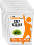 BulkSupplements.com Kelp Extract Powder - Kelp Supplement, Brown Seaweed Extract, Seaweed Powder - Gluten Free, 500mg per Serving, 1kg (2.2 lbs) (Pack of 5)