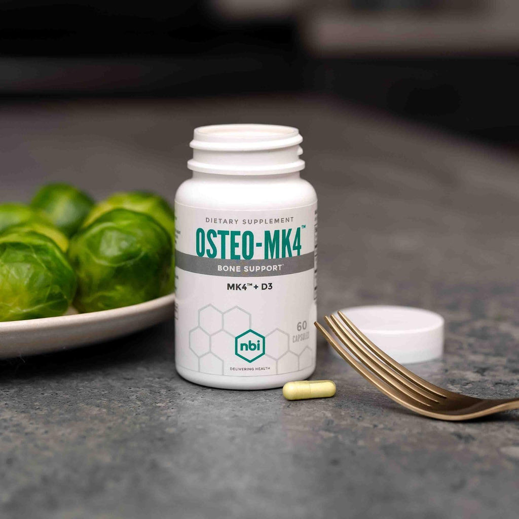 Osteo-MK4 Bone Support | Vitamin D & K Complex | 45mg Vitamin K2 (MK4) for Strong Bone Health & Function | 60ct Veggie Capsules