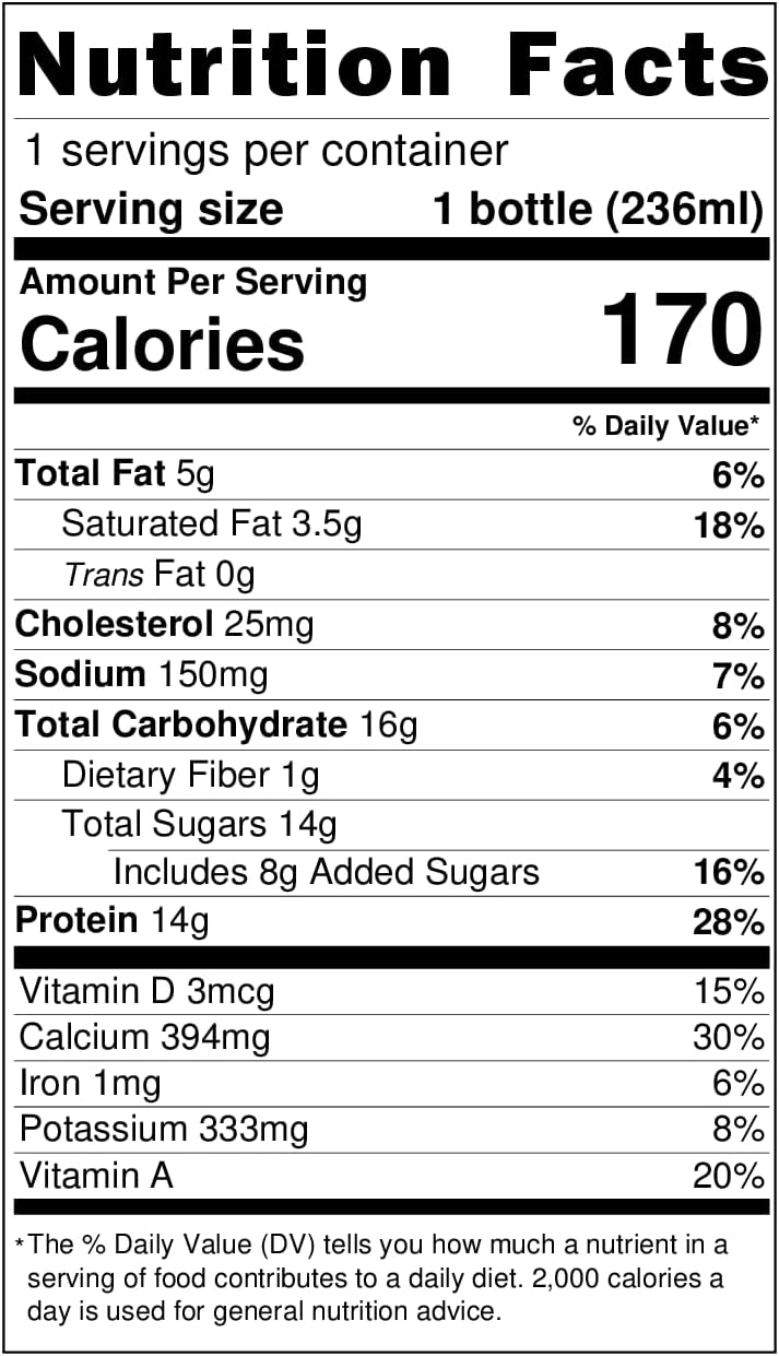 Darigold High Protein Milk 2 Percent - Ultra-Filtered, Low Fat, Lactose Free Chocolate Milk - 14g Protein, 40% Less Sugar - 8oz Bottles, 18 Pack