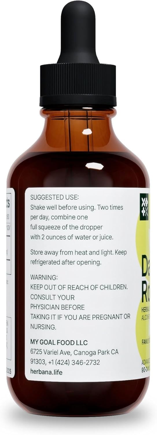 Dandelion Root 4 fl oz Liquid Extract - Natural Herbal Supplement for Cleansing, Digestive Function & Immunity - Organic Taraxacum officinale - Family Size - High Potency Drops - 90-Day Supply