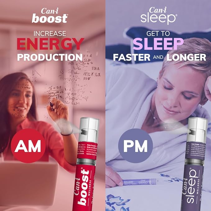 Fast Acting Oral Vitamin Sprays, Natural Sleep Aid and Energy Booster Enabling Increased Focus and Alterness Throughout The Day - 30 Servings, 240 Sprays in Each Canister