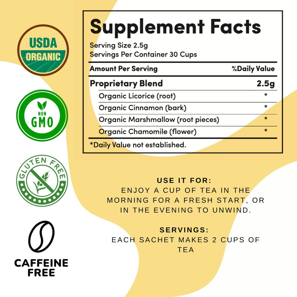 Digestive Tea – Leaky Gut Blend by AutoimmuniTea – Overall Digestive Support, and Stomach Sooth, Made of Organic Marshmallow root and Licorice Root, Cinnamon and Chamomile, IBS AIP Diet – 15 Tea Bags