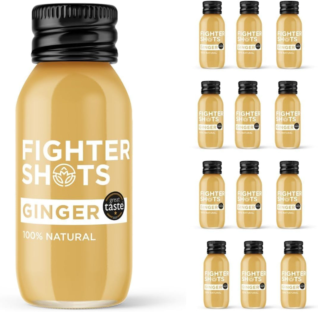 Ginger (12x60ml) | Award Winning Fresh & Fiery Shots | 27g of Cold Pressed, Fresh Ginger Root for Immune Support | Boosts Energy | 100% Natural | No Nasties | A Perfect Pick Me Up
