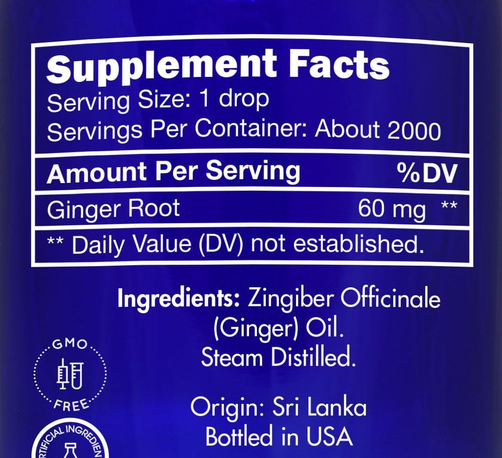Ginger Oil, Edible, Food Grade – 100% Pure, Ginger, Essential, Oil, for Massage, by Zongle Therapeutics, 4 OZ