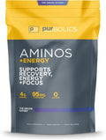 Purbolics Aminos + Energy | Supports Recovery, Energy & Focus | 95mg of Caffeine, 0 Sugar & 60 Servings (The Grape Gatsby)