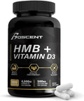 HMB and Vitamin D3 Supplement 1,000 MG (180 Capsules) - HMB Supplements with 4,000 UI of D3 & Calcium - Muscle Growth, Strength & Cure - B-Hydroxy B-Methylbutyrate Butyrate - Muscle Builder for Men