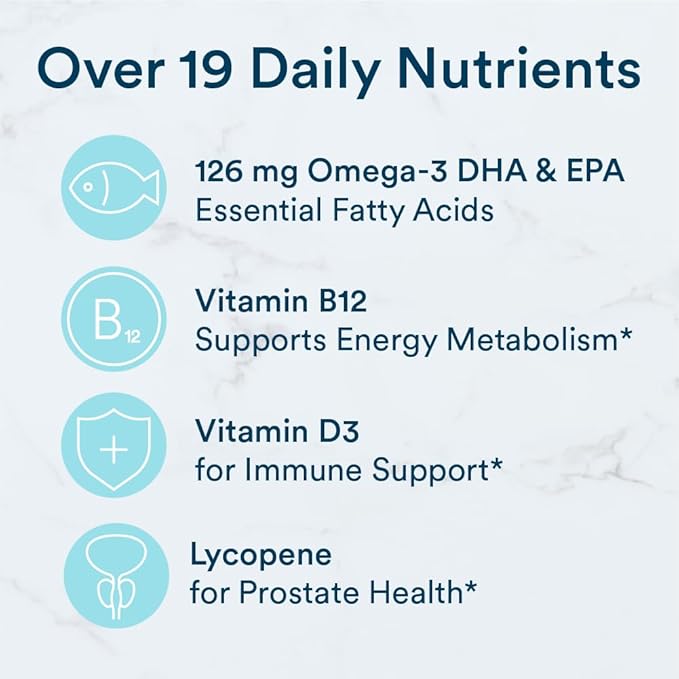 SmartyPants Multivitamin for Men, Gummies: Omega 3 Fish Oil (EPA/DHA), Methylfolate, CoQ10, Vitamin D3, C, Vitamin B12, B6, A, K & Zinc for Immune Support, Biotin, 180 Gummies (30 Day Supply)