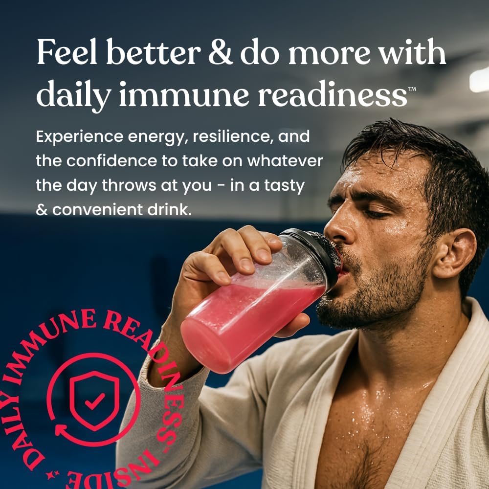 Immune Ready™ Electrolytes Powder Packets – Vitamin C Immune Support Drink Mix with Zinc, D3 & Beta Glucan – Low Sugar Hydration, Delicious Coconut Watermelon Flavor