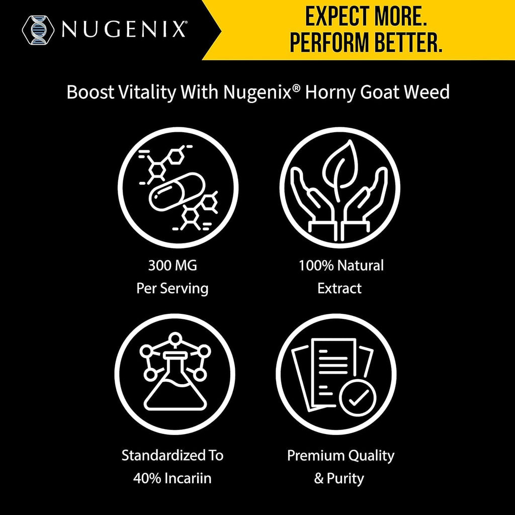 Nugenix Essentials Horny Goat Weed Extract - Epimedium Extract - 30 Capsules