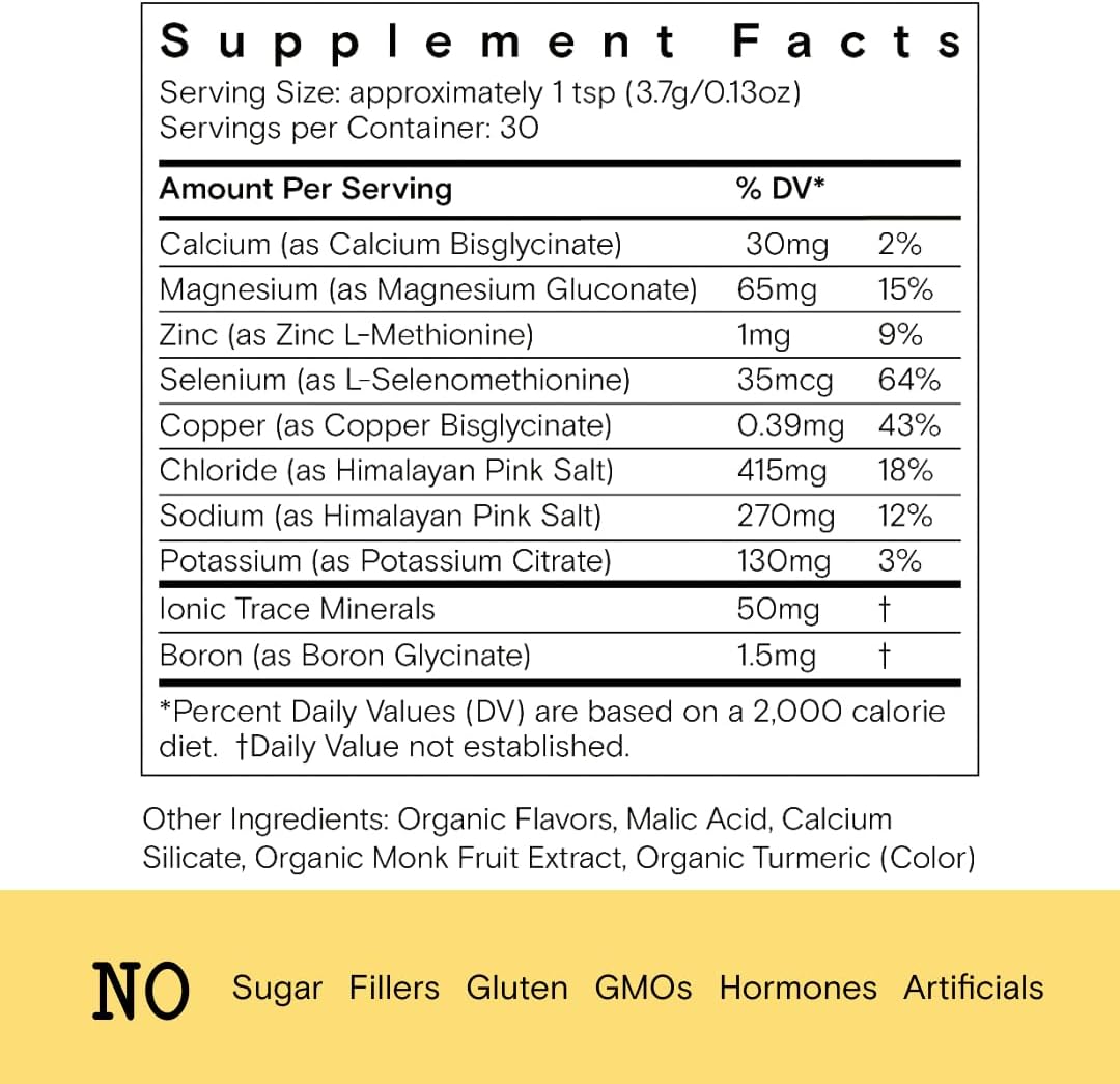 Moon Juice - Mini Dew Electrolytes Powder - Pomelo Grapefruit (30 Servings) - 2in1 Electrolytes & Minerals - Hydration Powder - Magnesium, Calcium, Potassium & Pink Salt - Sugar Free, Vegan, Non GMO