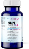 NMN Elite 500 – NMN 500mg, Resveratrol 200mg, Panax Ginseng 300mg – NAD+ Cellular Energy & Longevity Support Supplement – Focus, Vitality & Anti-Aging Formula – Non-GMO, Vegan Capsules