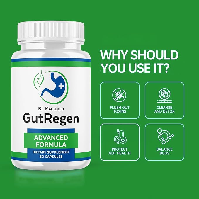 (3 Pack) GutRegen Capsules - Official Gut Regen Supplement Pills Advanced Formula All Natural Premium Ingredients Digestive Support for Gut Health Overall & Wellness, 180 Capsules for 3 Months