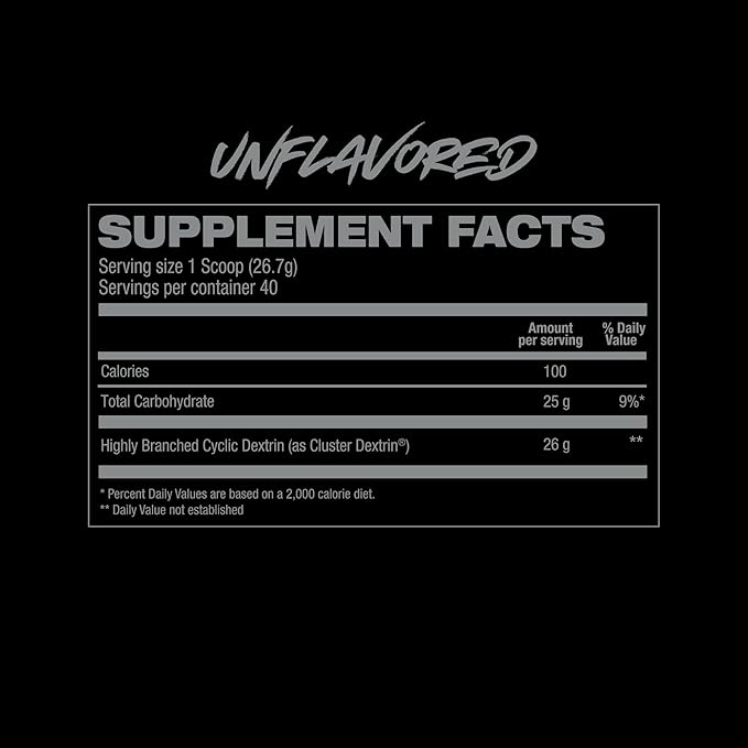 HOSSTILE CDX Cluster Dextrin Powder - Highly Branched Cyclic Dextrin HBCD Carb Powder, Carb Supplement for Intra Workout Carbs & Post Workout, Unflavored, 40 Servings