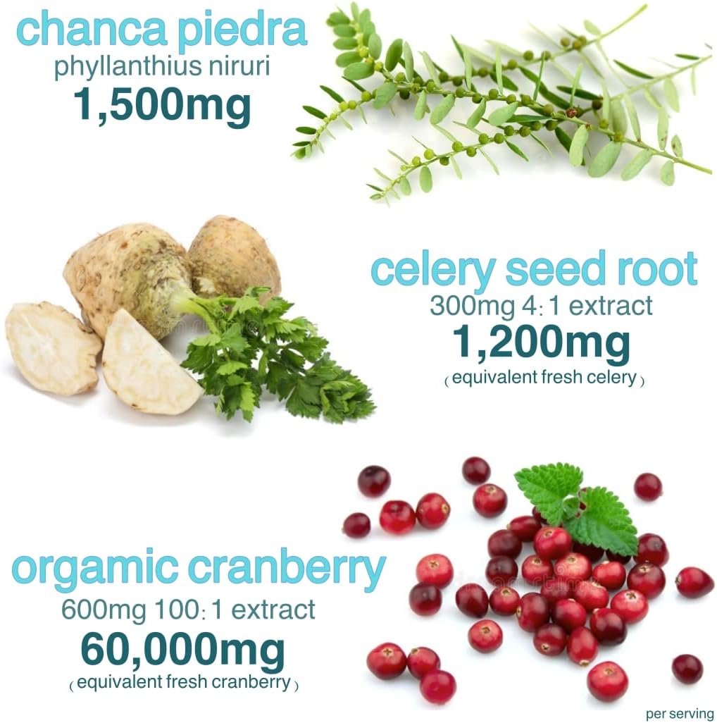 Stone Breaker Chanca Piedra 1,500mg Gummies Kidney Stones Cleanse Gallbladder Formula | Plus Cranberry Extract Might Help Urinary Tract Flush Impurities | Fast Absorption Sugar Free 60ct