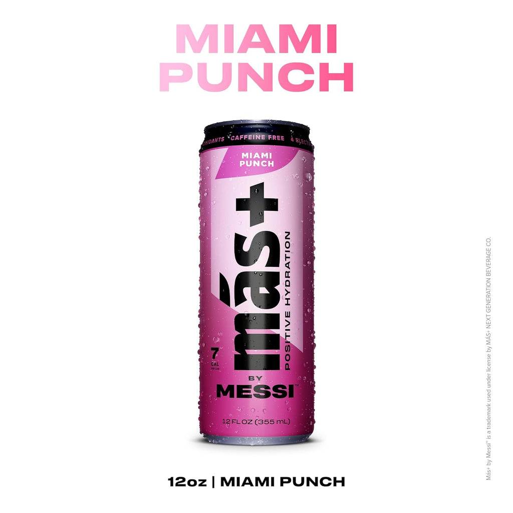Más+ by Messi 12oz Variety Pack, Sports Drink & Hydration Beverage, Natural Flavors with Vitamins and Electrolytes, No Artificial Sweeteners or Colors, 12-pack
