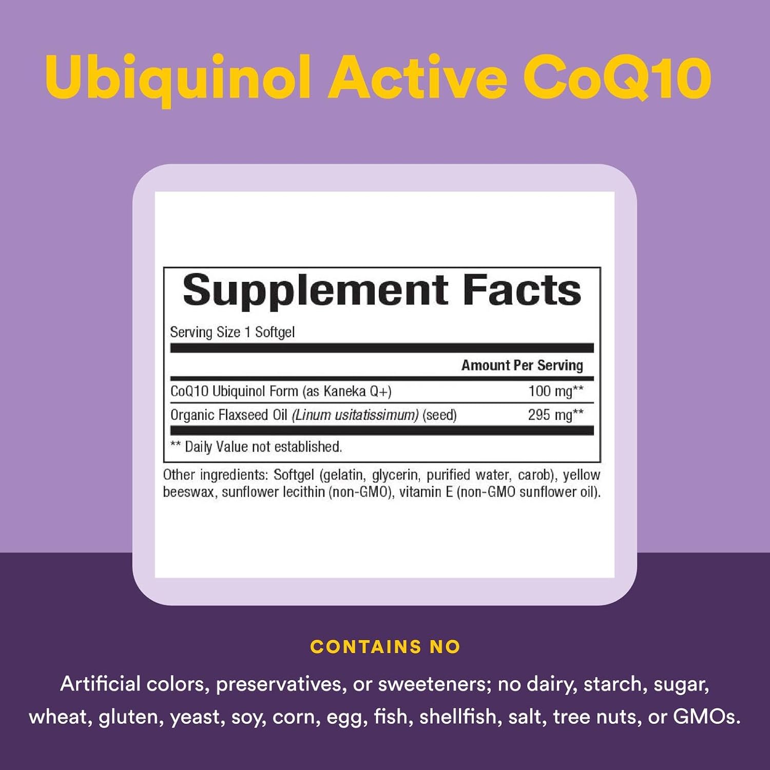 Natural Factors Ubiquinol Active CoQ10 100 mg, High-Absorption Coenzyme Q10 Supplement for Energy, Heart and Cognitive Support, 100mg, 60 Softgels