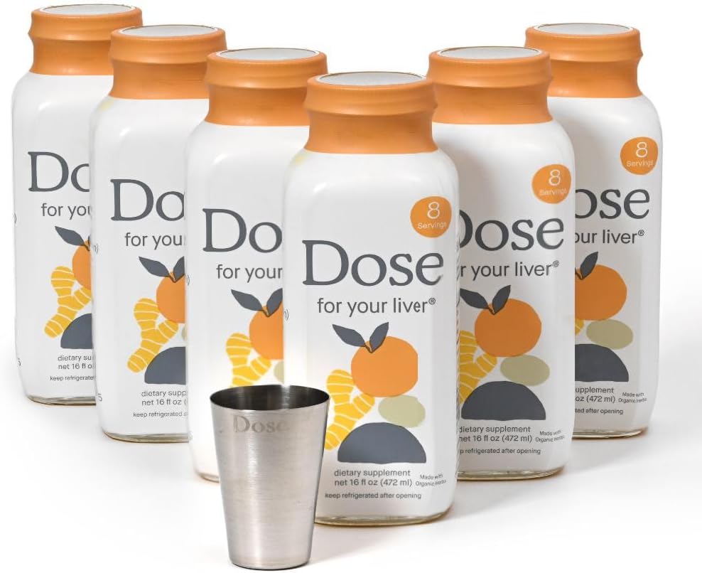 for Your Liver Cleanse Detox & Repair, Organic Milk Thistle Supplement with Turmeric, Dandelion, Ginger, and Orange, Promotes Optimal Liver Function,16oz Bottle, 6 Pack (6 Week Supply)