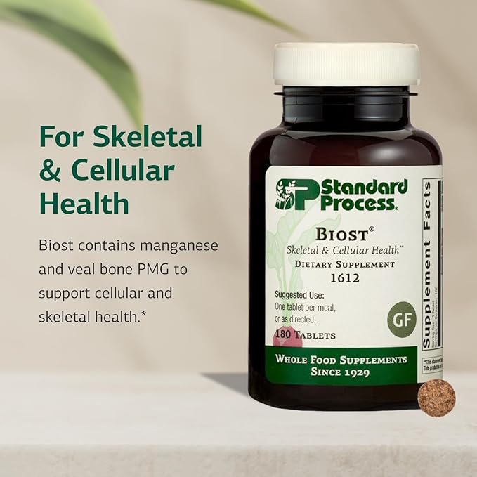Standard Process Inc. Biost - Teeth and Bone Health Supplement with Whole Food Magnesium Citrate, Calcium Lactate, Manganese - 180 Tablets