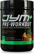 JYM Supplement Science Pre JYM Plus Fruit Punch Pre-Workout Powder, Amino Nitrates, Creatine, Betaine, Nootropics, BCAA’s, for Men & Women, 30 Servings