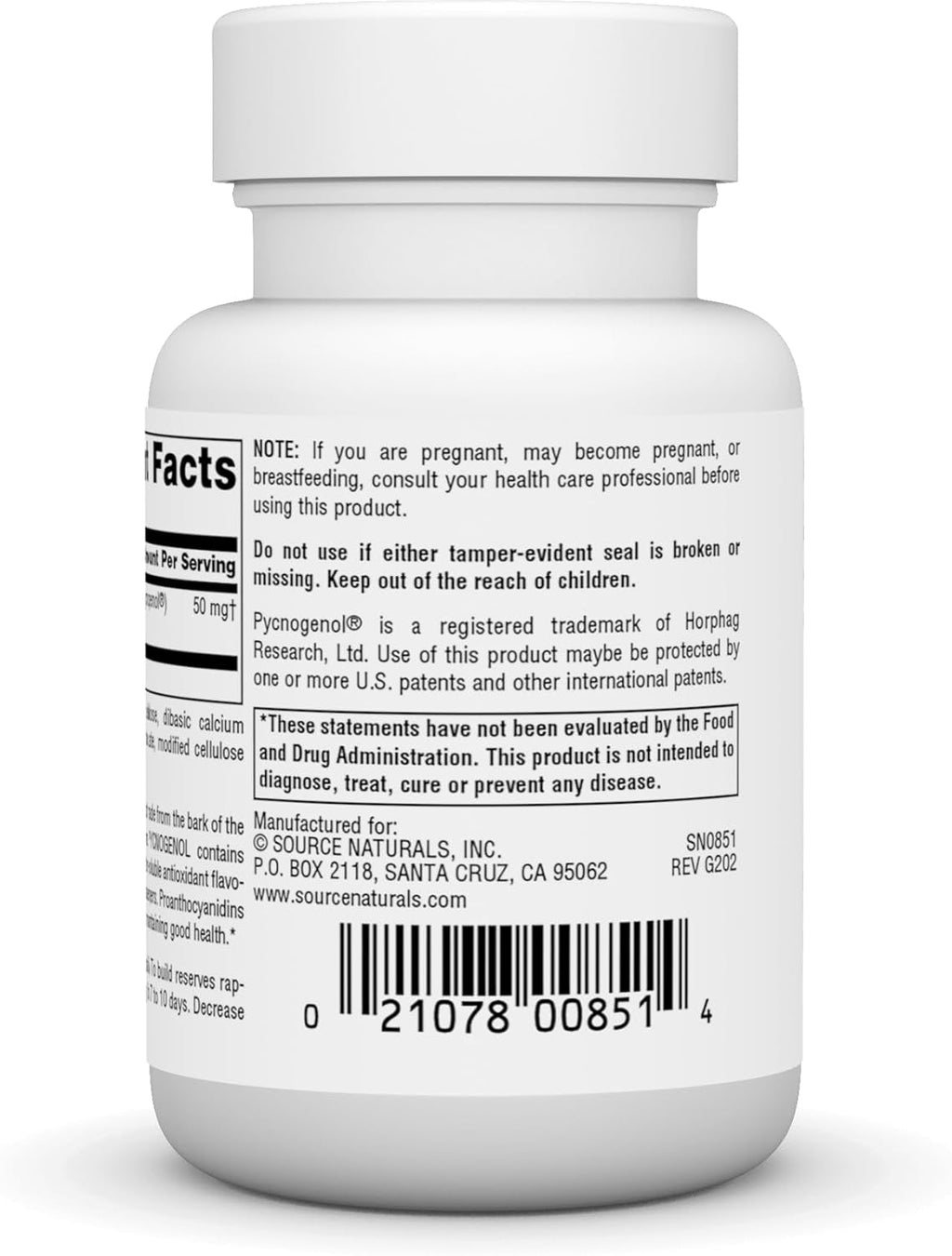Source Naturals Pycnogenol 50 mg Proanthocyanidin Complex - 30 Tablets