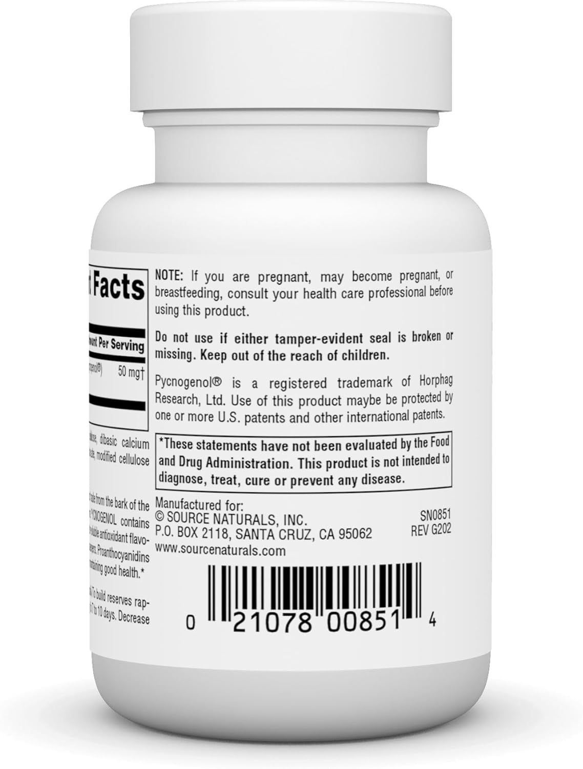 Source Naturals Pycnogenol 50 mg Proanthocyanidin Complex - 30 Tablets