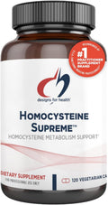 Designs for Health Homocysteine Supreme - Methylated B Vitamins with Riboflavin, B6, B12, Folate, L-Serine & TMG for Brain Support & Heart Health - Methylated Multivitamin (120 Capsules)