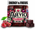 Energy & Focus Gummies – Organic Lion’s Mane and Cordyceps Mushrooms, Plant-Based Caffeine, L-Theanine & B Vitamins, Nootropic for Stamina, Attention & Cognitive Support Cherry – 60 Ct (30 Day Supply)