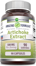 Amazing Formulas Artichoke Extract Supplement | Cynara Scolymus Leaf Capsules| 500 Mg | Capsules | Non-GMO | Gluten Free | Made in USA (1 Pack, 90 Count)