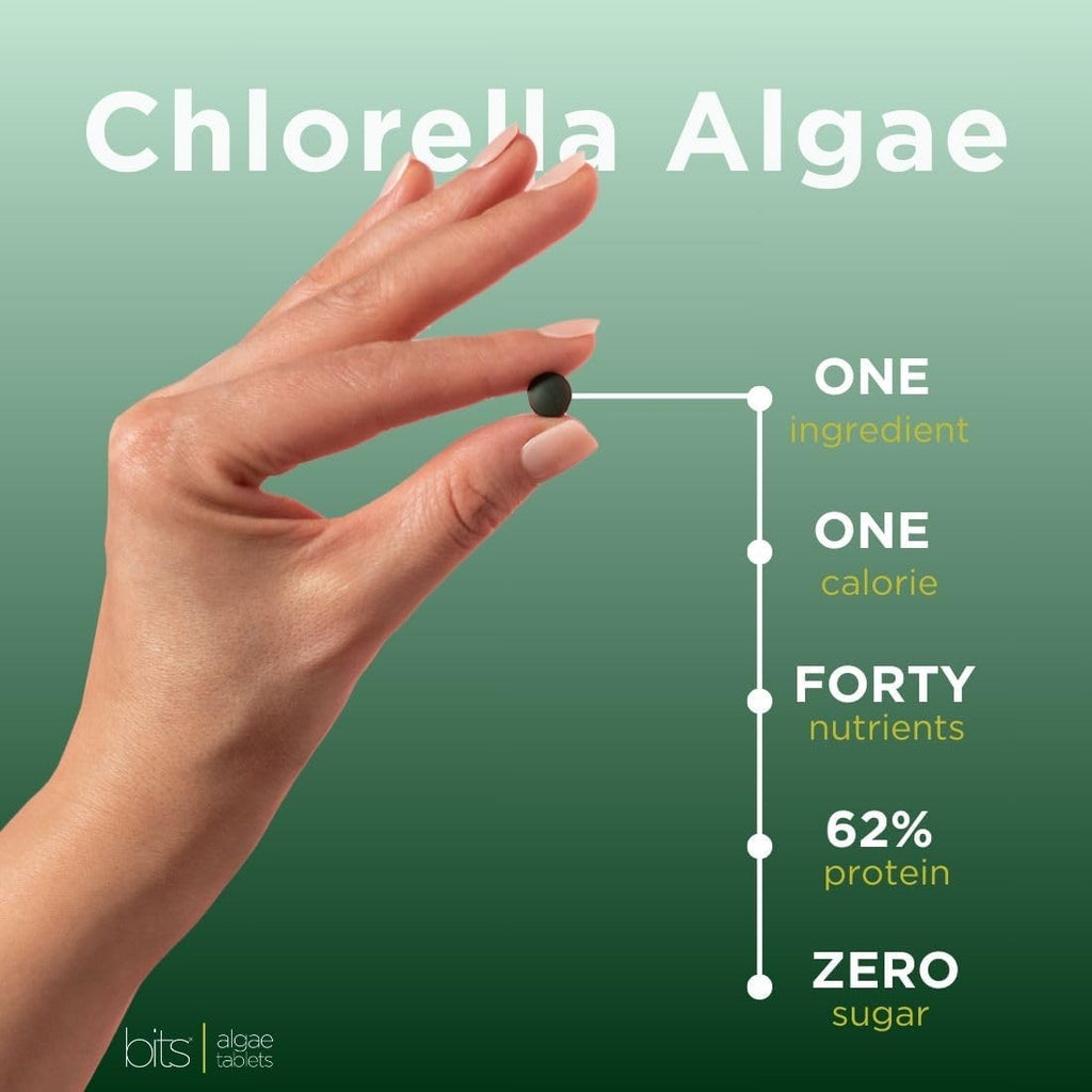 RECOVERYbits - Organic Chlorella Tablets - Plant-Based Algae Superfood - Chlorophyll - Cracked Cell Wall - Energy - Immune System - Detox - Keto - Vegan - Non-GMO - Large Bag - 1000 Tablets