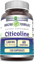 Amazing Formulas Citicoline Supplement | 1000 Mg per Serving | 120 Capsules | Non-GMO | Gluten-Free | Made in USA