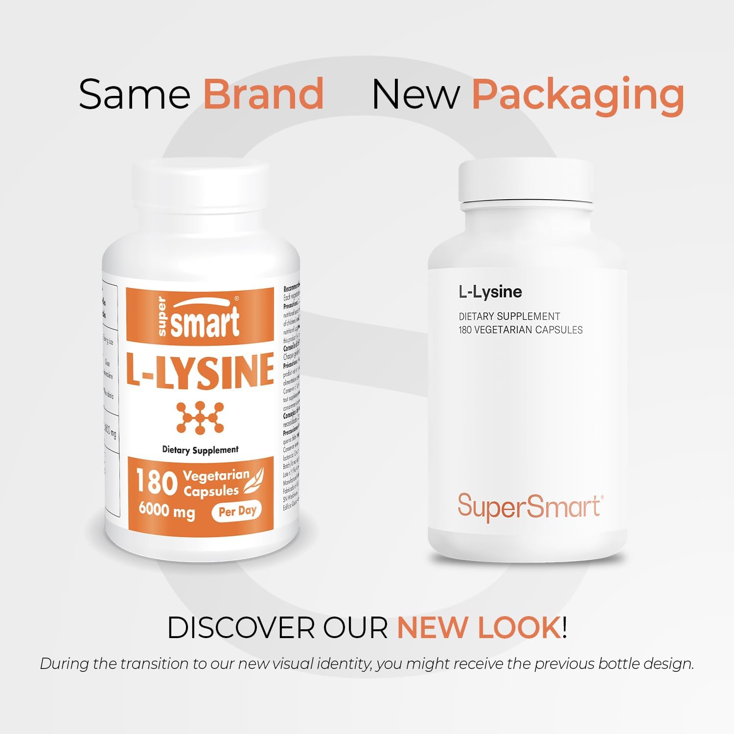 Supersmart - L-Lysine 6000mg per Day (High Strength) - Essential Amino Acid Lysine Supplement | Non-GMO & Gluten Free - 180 Vegetarian Capsules