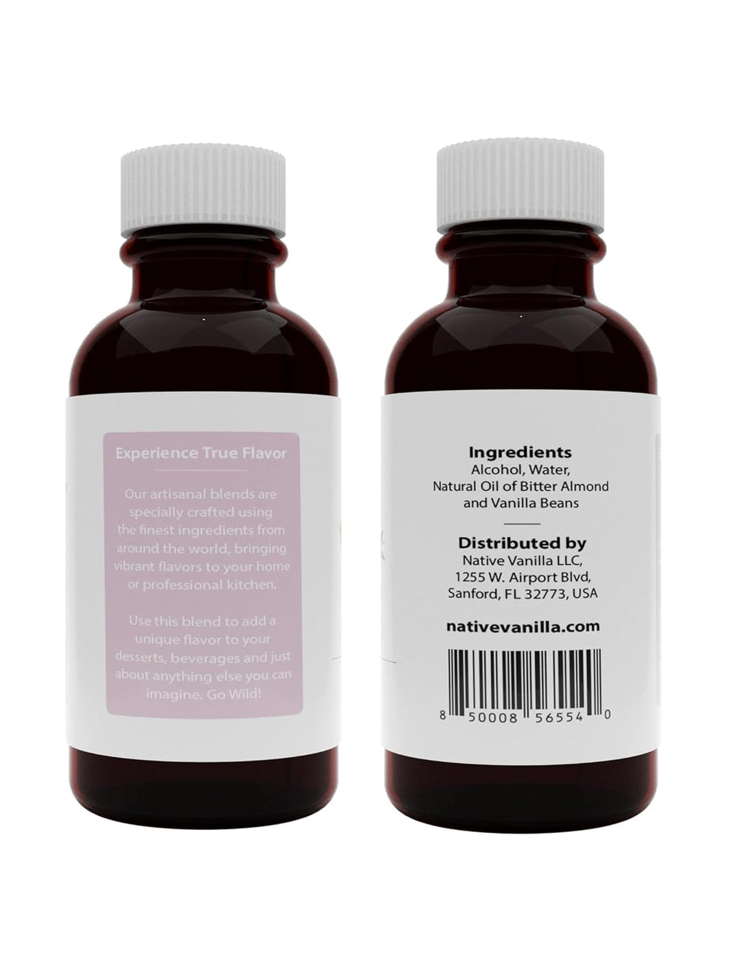 Native Vanilla - Pure Amaretto Flavor - 4 Fl Oz - Pure Flavors and Extracts - Perfect for Cooking, Baking, and Dessert Crafting