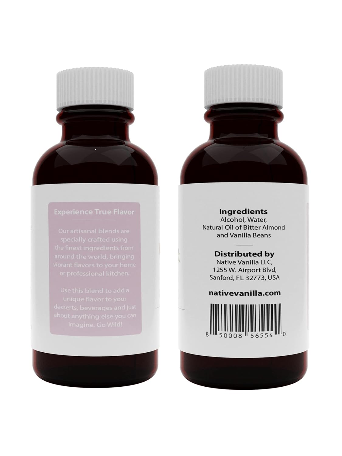 Native Vanilla - Pure Amaretto Flavor - 4 Fl Oz - Pure Flavors and Extracts - Perfect for Cooking, Baking, and Dessert Crafting