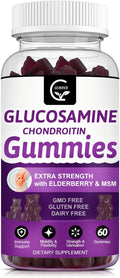 Glucosamine Chondroitin Gummies with MSM & Elderberry – Extra Strength Mobility & Flexibility Support, Antioxidant Immune Supplement for Women & Men