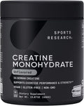 Sports Research® Creatine Monohydrate Powder w/Creapure® - Gain Lean Muscle, Improve Performance, & Support Workout Recovery* - 5g German Creatine · NSF Sport · Easy Mixing - 90 Servings (Unflavored)