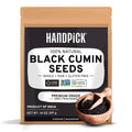 HANDPICK Black Cumin Seed (14oz) Pure Nigella Seeds - No Salt or Preservatives, Non GMO | Indian Black Whole Cumin | Gluten Free, Aromatic & Farm Fresh Kalonji | Resealable Zip Lock Pouch