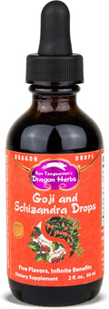 Dragon Herbs Goji Berry & Schizandra Drops • Triple Extractions • for Eye, Skin, Lung & Healthy Aging Support, Beauty Tonic • Super Potency • Fast Acting • 2 fl oz, 60 mL • Tincture Supplement