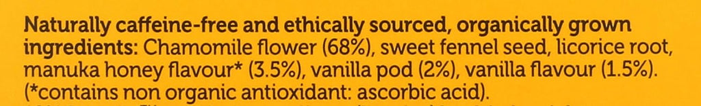 Pukka Calming Chamomile, Vanilla & Manuka Honey Organic Herbal Tea, Soothing Organic Tea Infusion Selection, Honey & Fennel Blend, Caffeine Free, 20 Total Tea Bags (Pack of 2)