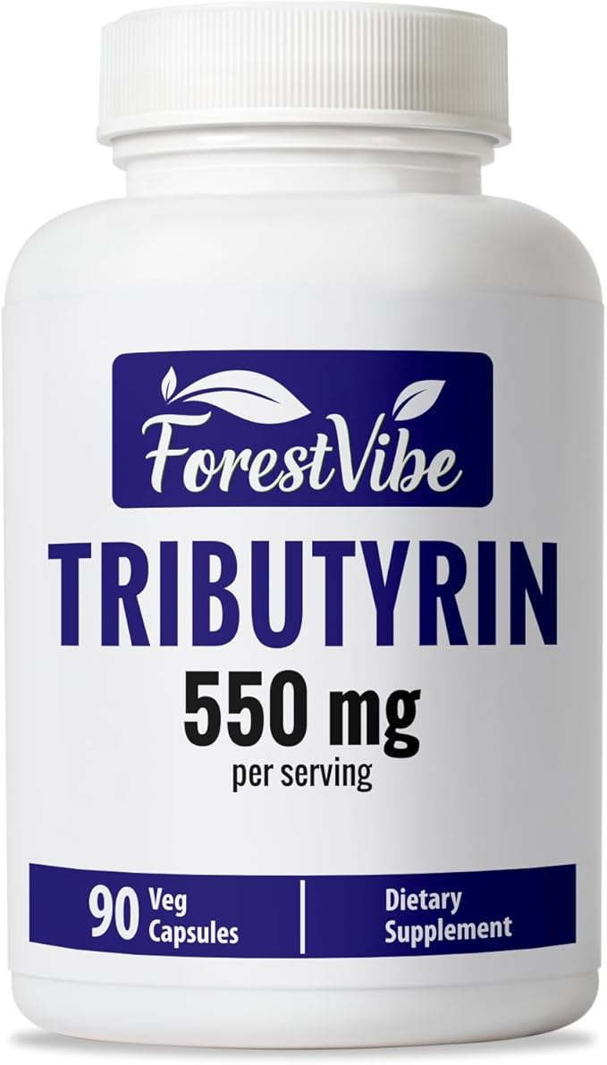 Tributyrin Supplement 550mg, Advanced Butyrate Form for Gut Health, 60% Standardized, More Effective Delivery Than Sodium Butyrate, 90 Capsules, Non-GMO & Gluten Free Postbiotic Supplement