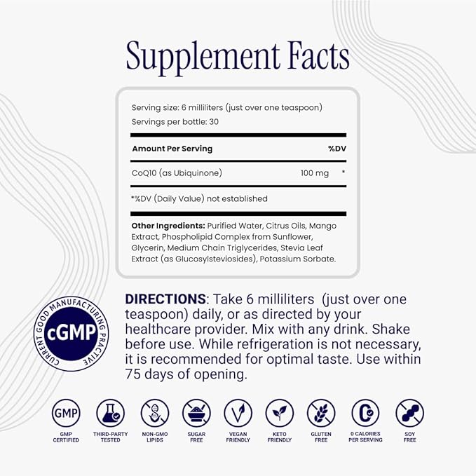 Rho Nutrition Liposomal CoQ10 – High-Absorption Liquid Coenzyme Q10 for Heart Health, Cellular Energy & Antioxidant Support – Supports Healthy Aging – Vegan, Sugar-Free, Non-GMO – 6 fl oz, 30 Servings