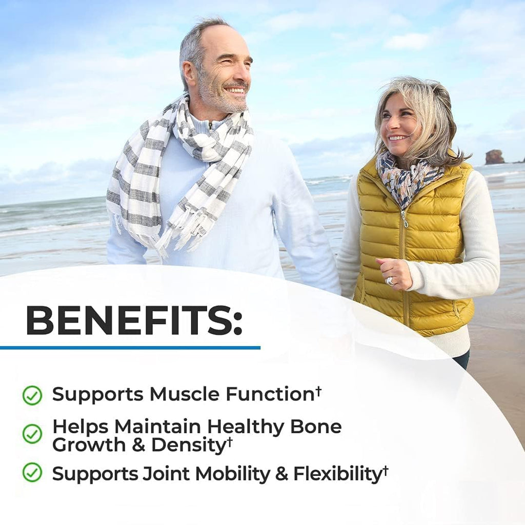 High Absorption Bone Strength Supplement - Gentle Non-Constipating Bone Health Supplement for Women & Men with 9-in-1 Complex with Calcium Magnesium Zinc D3 K2 & More - 3rd Party Tested - 1 Month